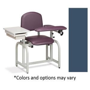 Lab X Series Blood Draw Chair Royal Blue Powder-Coated Steel 400lb Capacity Ea