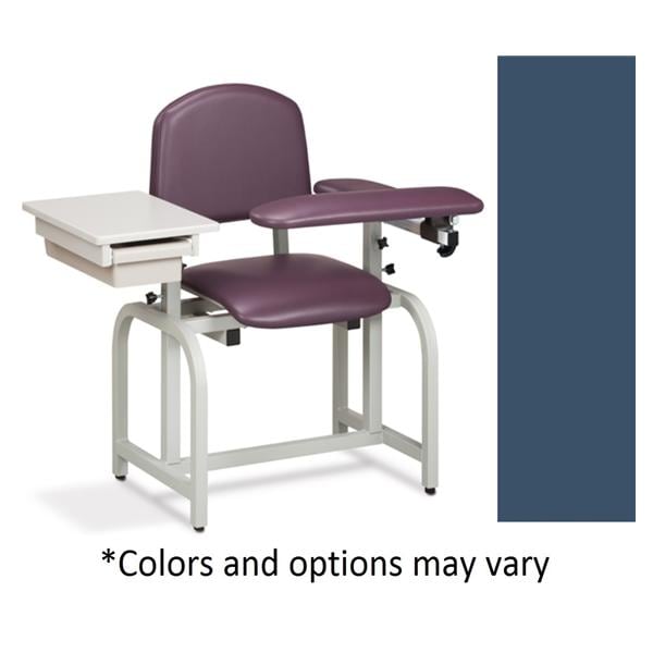 Lab X Series Blood Draw Chair Royal Blue Powder-Coated Steel 400lb Capacity Ea