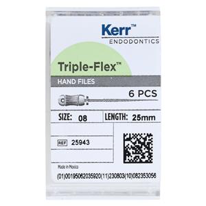 Triple Flex Files Hand Flex File 25 mm Size 8 Stainless Steel Gray 0.02 6/Bx