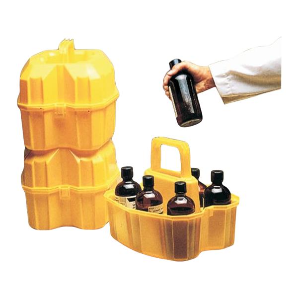 Safety Bottle Carrier LDPE Yellow .5L 6/Ca
