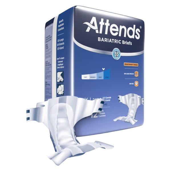 Attends Incontinence Brief Unisex Adult 68-80" 2XL Breathable Mod...
