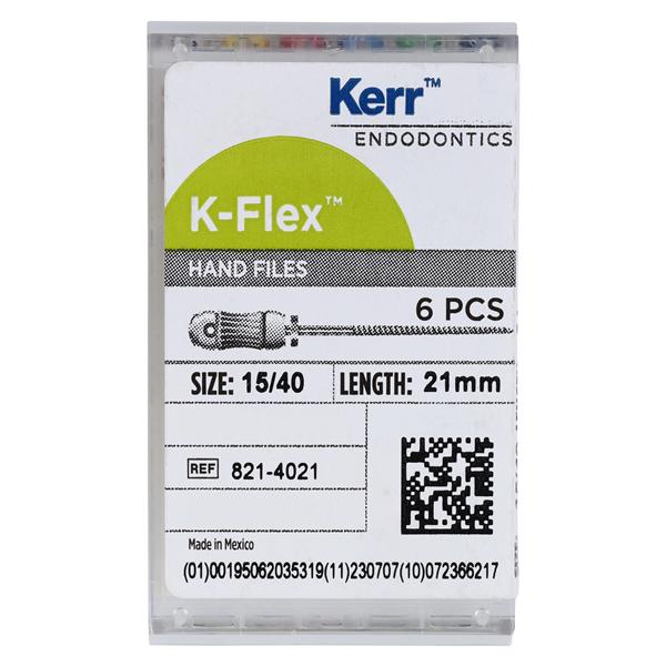 K-Flex Files Hand Flex File 21 mm Size 15-40 Stainless Steel Assorted 0.02 6/Bx