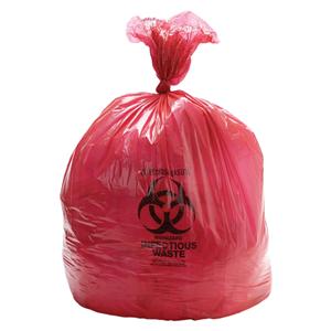 Bag Biohazard LDPE Symbol Twist Tie Closure Flat Pack 50/Ca