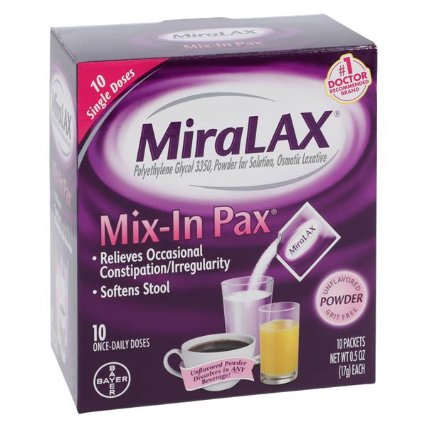 MiraLAX NeatPax Laxative Powder 17gm Packet 10/Package