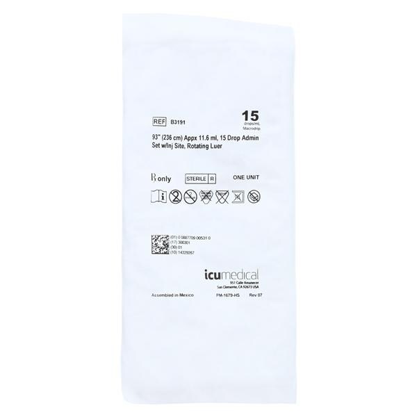 IV Administration Set Injection Site 93" 15 Drops/mL 50/Ca