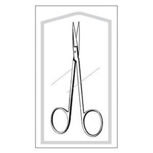 Econo Iris Scissors Straight 4-1/2" Stainless Steel Sterile Dispo...