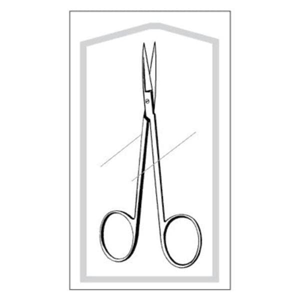 Econo Iris Scissors Straight 4-1/2" Stainless Steel Sterile Dispo...