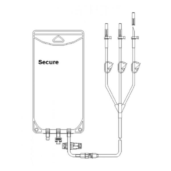 IV Solution Container 1000mL Gravity/2 Vented Legs 50/Case