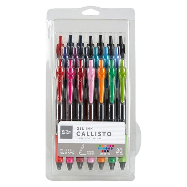Foray Gel Ink Retractable Roller Pens Fine Point 0.7 mm Asst Ea