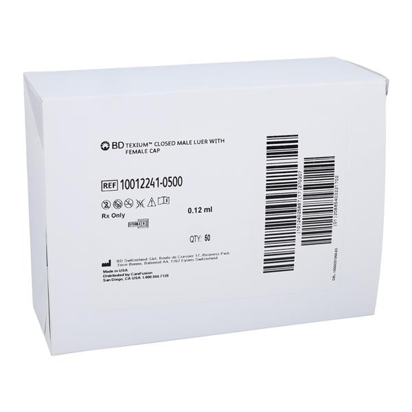 Texium Luer Connector Priming Volume .12mL DEHP Free Male LL Fema...