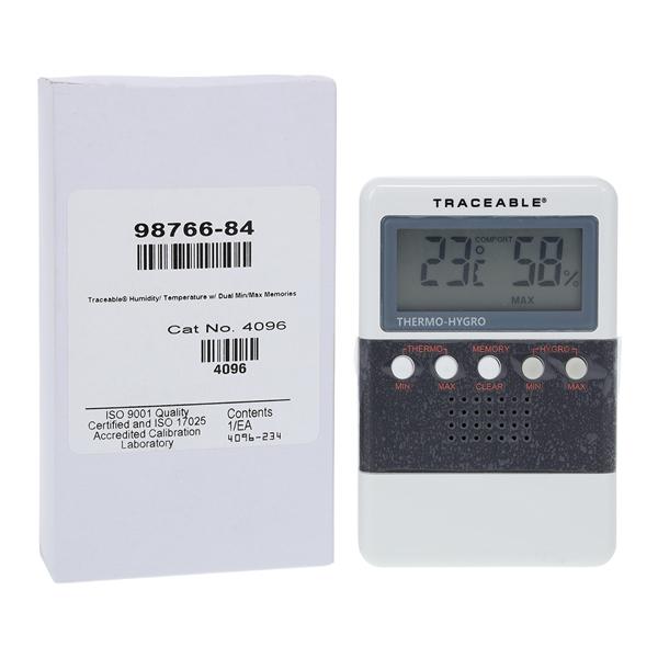 Traceable Humidity/Temperature Meter ABS Plastic 0 to 50C/25 to 9...