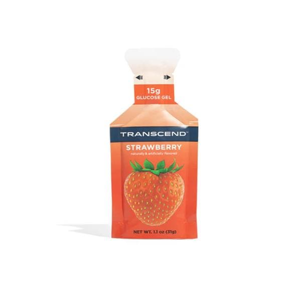 Transcend Glucose Gel 15gm Strawberry Squeeze Pouch 3/Pk