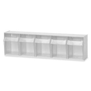 Tilt Bin White/Clear Polystyrene 4x3-3/4x5" Ea