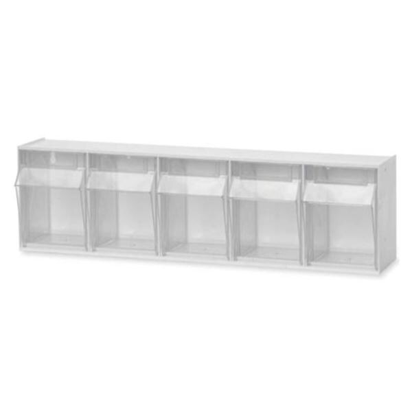 Tilt Bin White/Clear Polystyrene 4x3-3/4x5" Ea