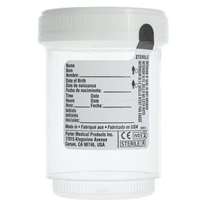 DuoClick Specimen Container 120mL Silicone Sterile Graduated Whit...