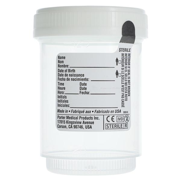 DuoClick Specimen Container 120mL Silicone Sterile Graduated Whit...