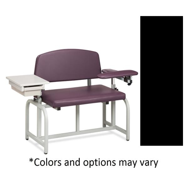 Lab X Series Blood Draw Chair Black Tubular Steel Frame 700lb Cap...