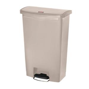 Can Trash Slim Jim Resin Step-On Pedal Hinge Lid Self-Closing Fro...