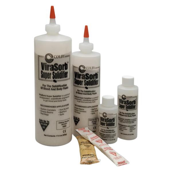 ViraSorb Spill Solidifier White <1200cc Single-Use Screw Top Bott...
