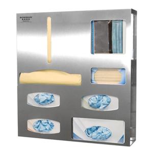 Protective Apparel Dispenser Silver Stainless Steel Each
