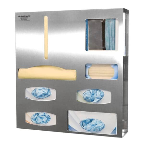 Protective Apparel Dispenser Silver Stainless Steel Each