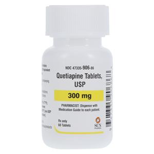Quetiapine Fumarate Tablets 300mg Bottle 60/Bottle Each
