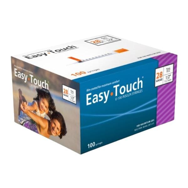 Syringe/Needle EasyTouch Insulin 28g 1/2" 1cc Stainless Steel Con...