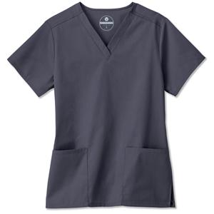 Fundamentals Scrub Shirt Adult Womens Charcoal 14700 Small Each