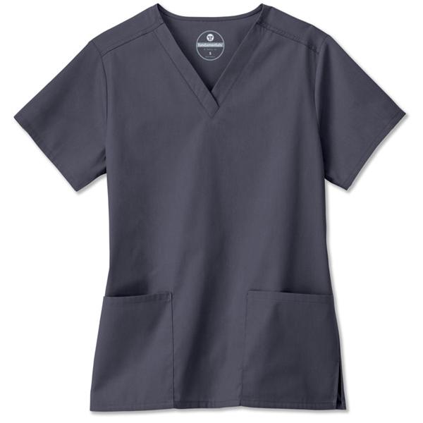 Fundamentals Scrub Shirt Adult Womens Charcoal 14700 Small Each