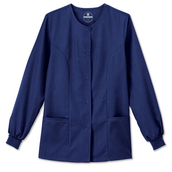 Fundamentals Warm-Up Jacket 2Pckt StIn Lng Slv 28 in Large NwNvy Womens Ea