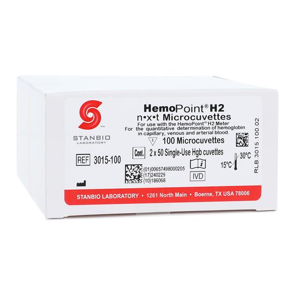 HemoPoint H2 Microcuvettes Test Kit CLIA Waived 100 Tests 100/Pac...