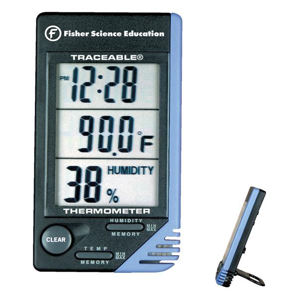 Traceable Temperature/Humidity/Clock Monitor 0 to 50C Each