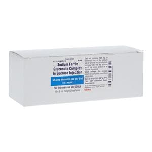 Sodium Ferric Gluconate Complex in Sucrose Injection 62.5mg SDV 5...