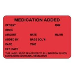 Medication Added Label Red 2-1/2x1-1/2" 1000/Rl