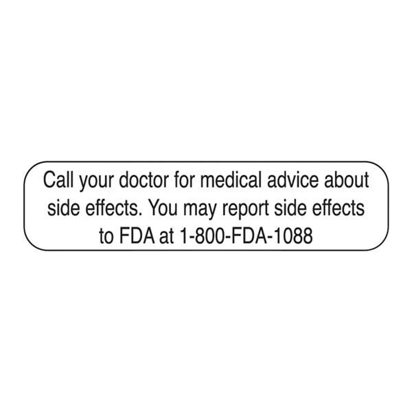 Adverse Reaction Label Report Side Effects White 1000/Pk