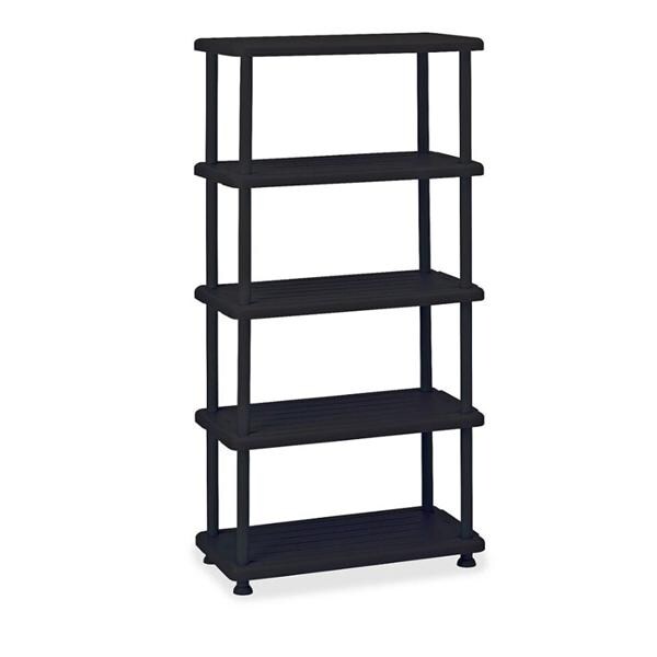 Iceberg 5-Shelf Open Storage System 74 in x 36 in x 18 in Black Ea