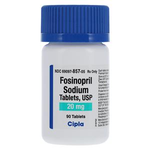 Fosinopril Sodium Tablets 20mg Bottle 90/Bottle Each