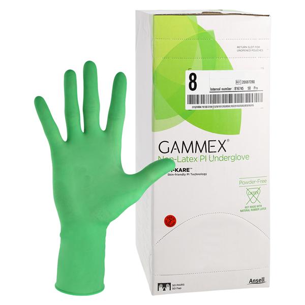 GAMMEX Non-Latex PI Underglove Polyisoprene Surgical Gloves 8 Green