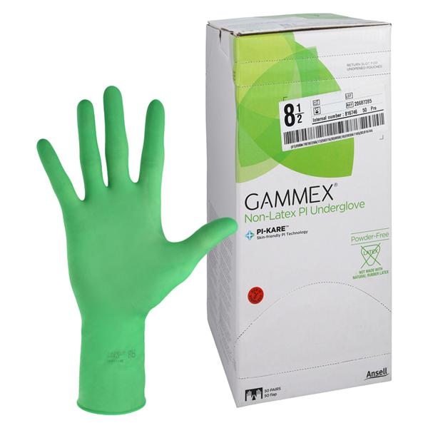 GAMMEX Non-Latex PI Underglove Polyisoprene Surgical Gloves 8.5 Green