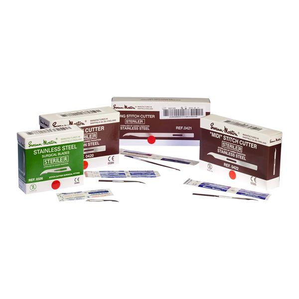 Swann Morton Stitch Cutter _ Stainless Steel Disposable 100/Box