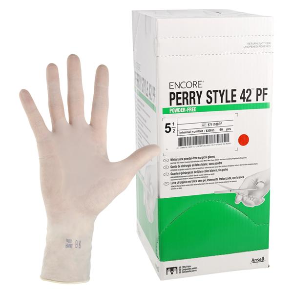 ENCORE Perry Style 42 PF Surgical Gloves 5.5 Standard Natural