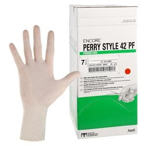 ENCORE Perry Style 42 PF Surgical Gloves 7.5 Standard Natural Che...