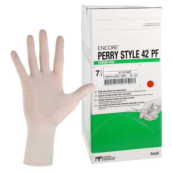 ENCORE Perry Style 42 PF Surgical Gloves 7.5 Standard Natural Che...
