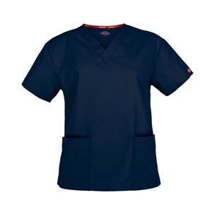 Dickies Scrub Shirt Adult Navy 86706 V-Neck 2X Large Each