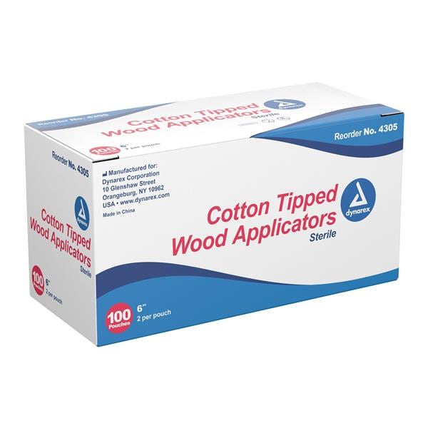 Applicator Highly Absorbent White Cotton Tip White Cotton Tip 6 i...