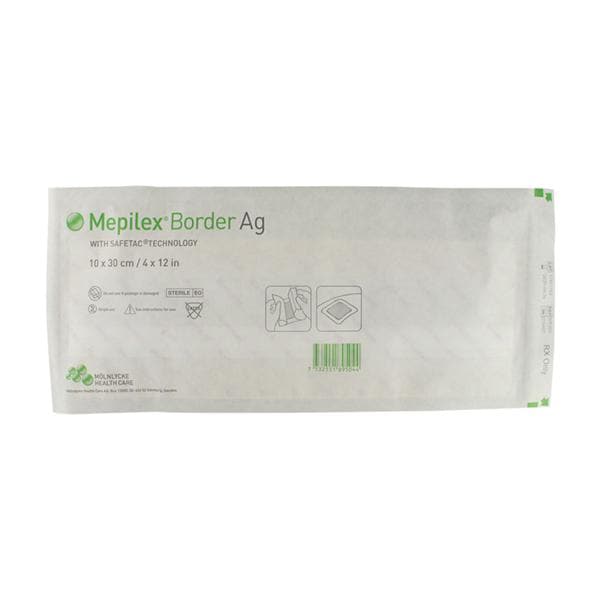 Mepilex Border Ag Foam Post-Op Dressing 4x12" Sterile Adhesive Ad...