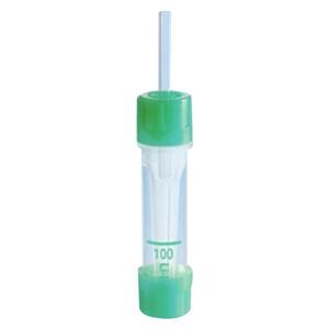 Microvette Capillary Tube Green 100ul Threaded Cap Disposable Pol...