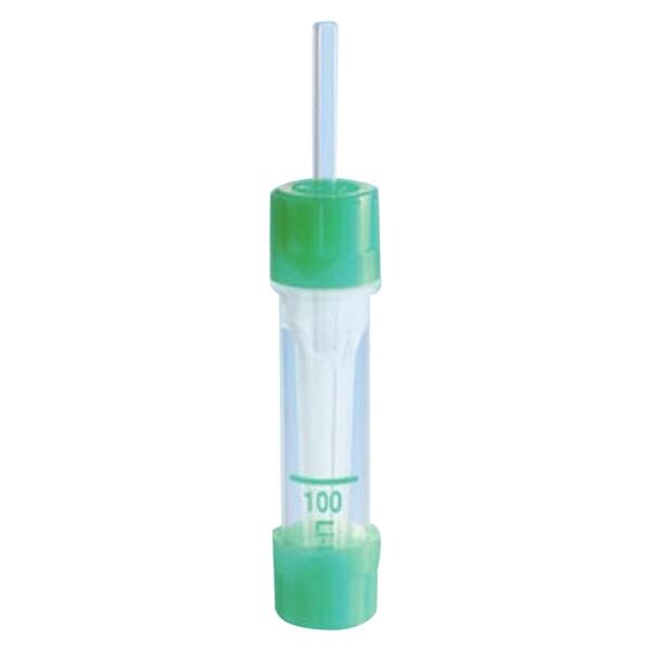 Microvette Capillary Tube Green 100ul Threaded Cap Disposable Pol...
