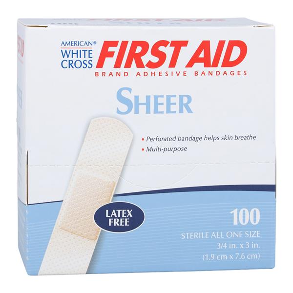 American White Cross Adhesive Bandage Plastic Film 3/4x3" Sheer S...