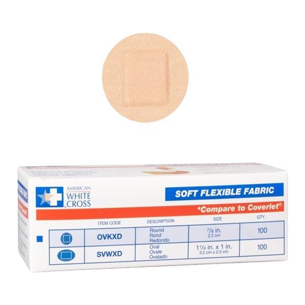 American White Cross Adhesive Bandage Fabric 7/8" Standard Steril...